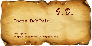 Incze Dávid névjegykártya
